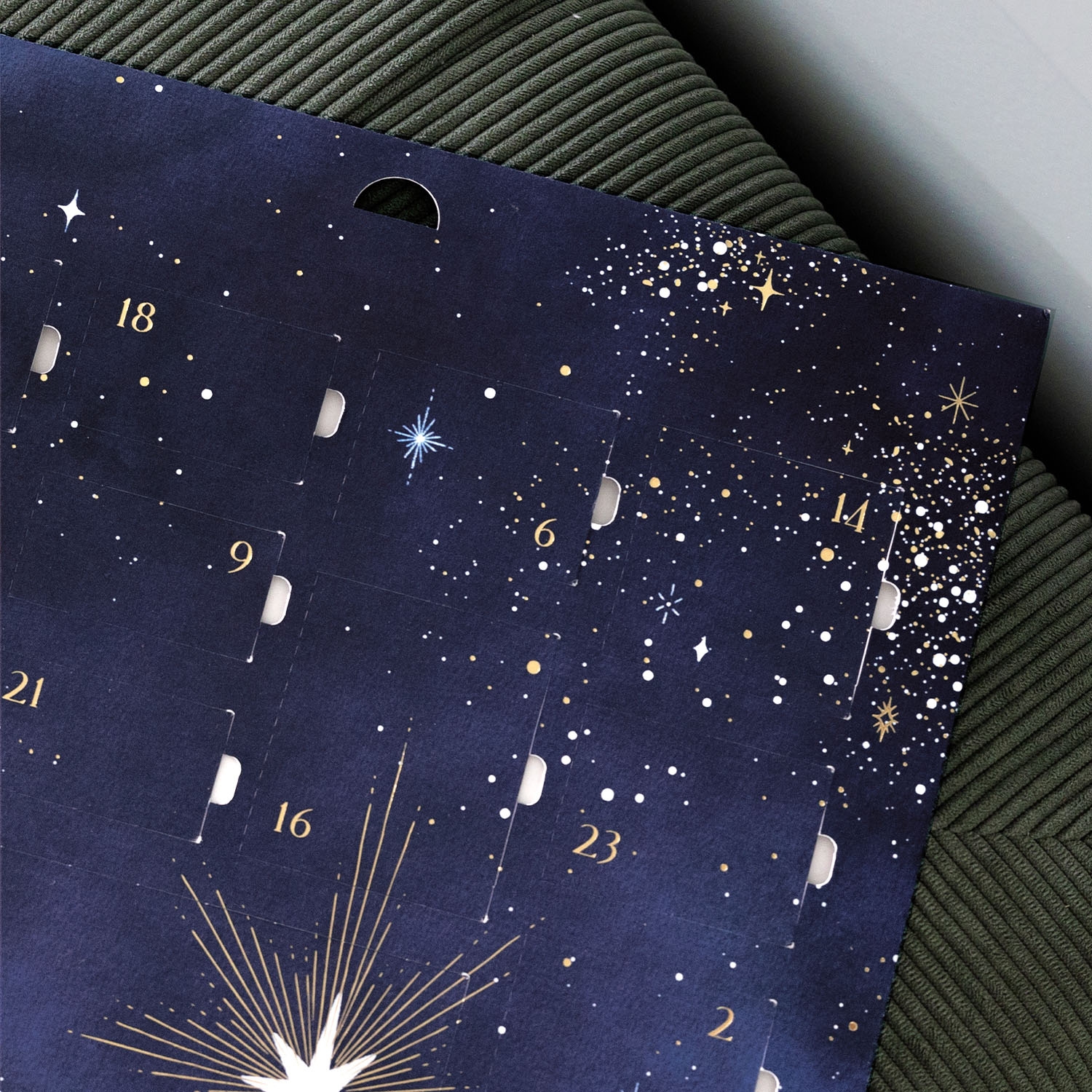 Calendrier de l'Avent Nuit étoilée doré à chaud