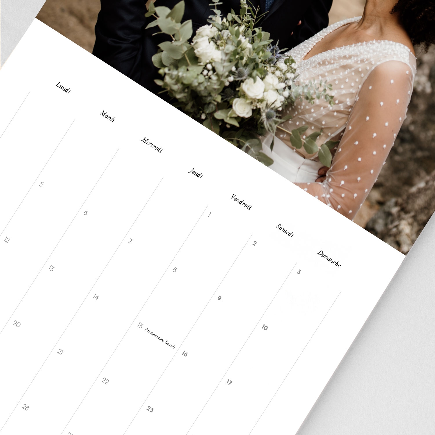 Calendrier mural cases personnalisables Arche