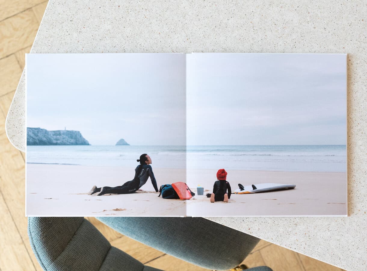 Album photo ouverture à plat