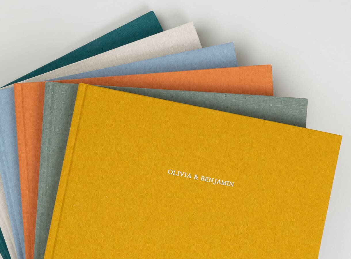 Grand livre d'or mariage tissu