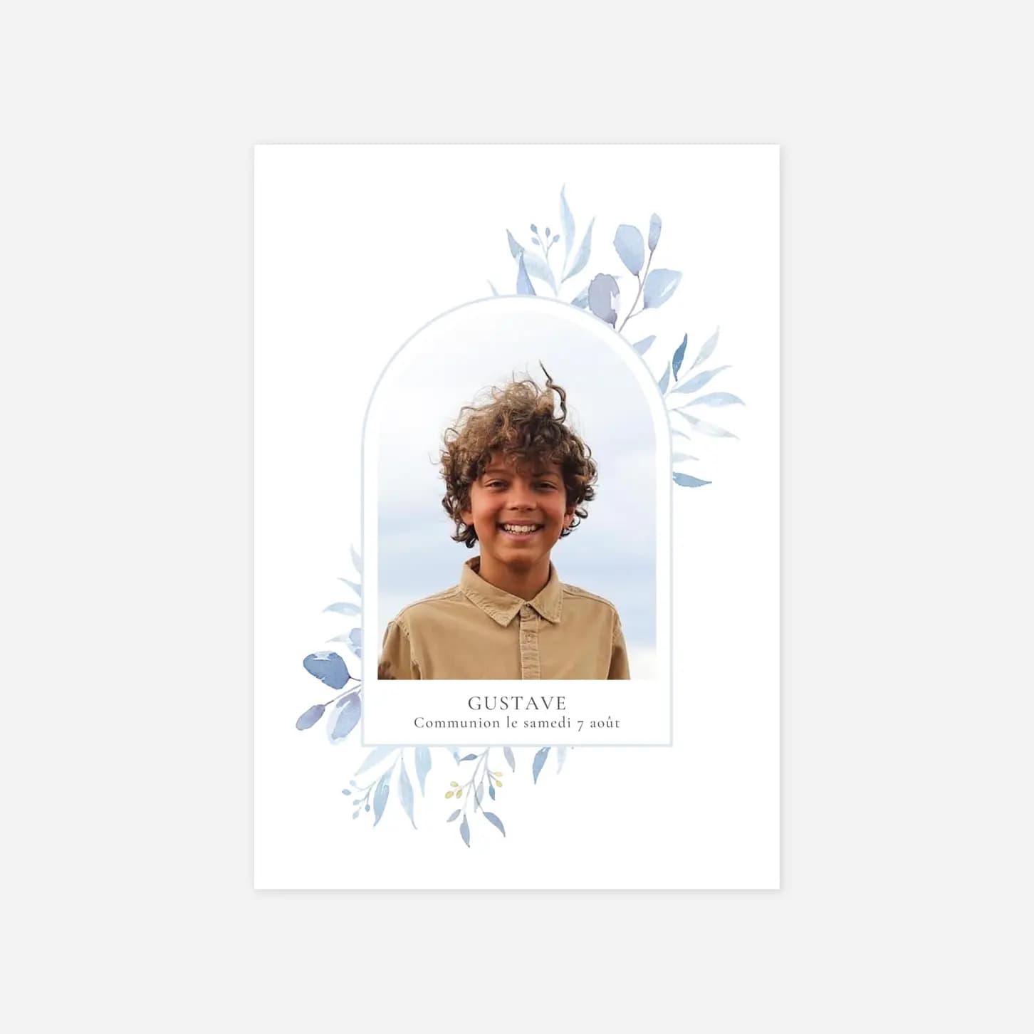 Invitation communion Bouquet champêtre