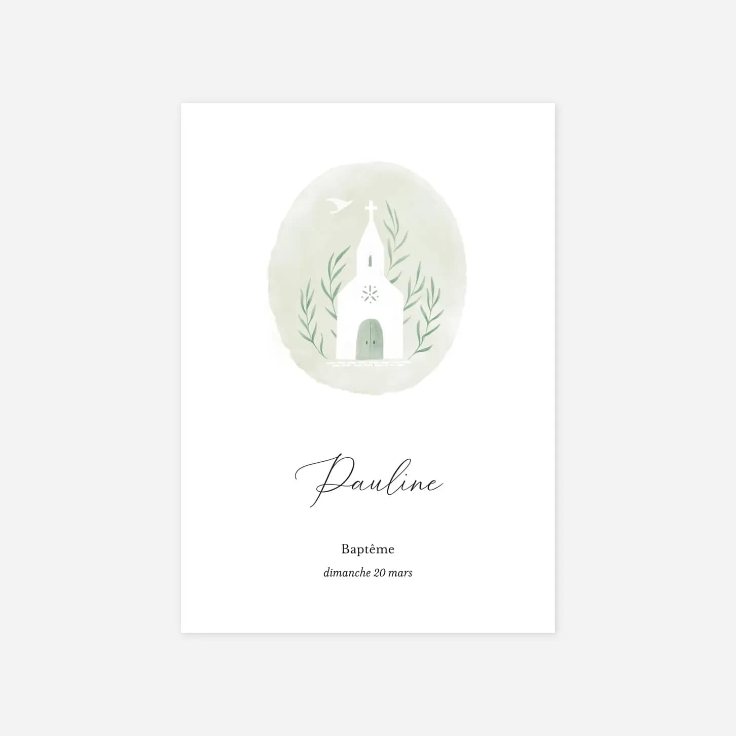 Faire-part de baptême Doux médaillon