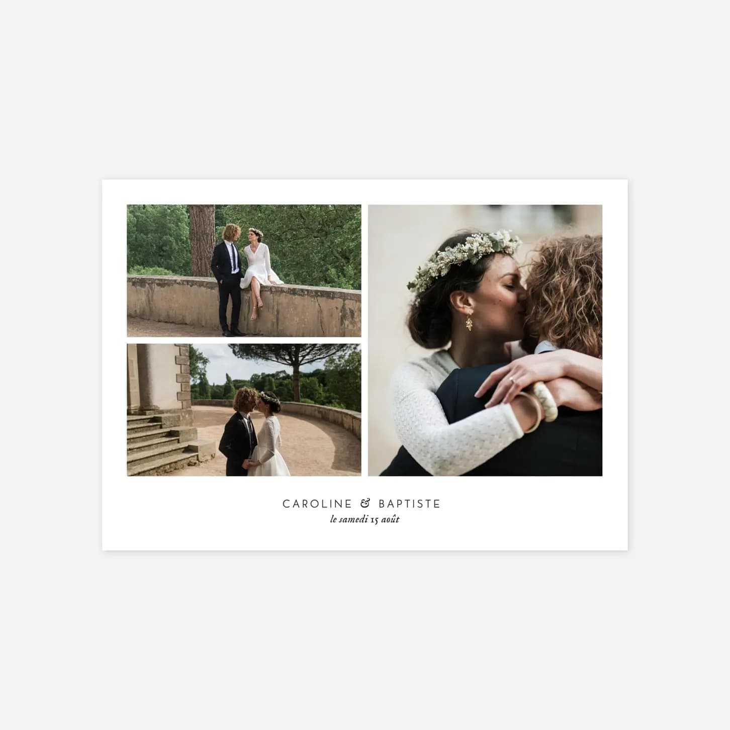 Carte remerciement mariage Infiniment