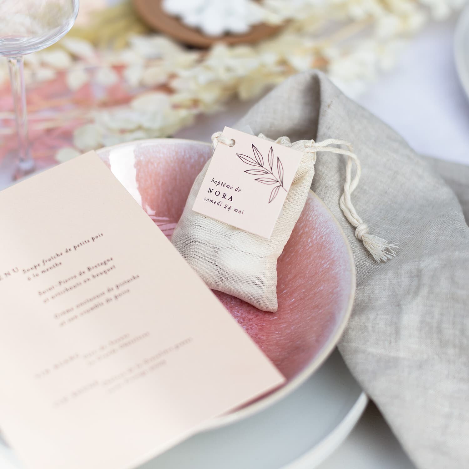 Contenant à dragées baptême original