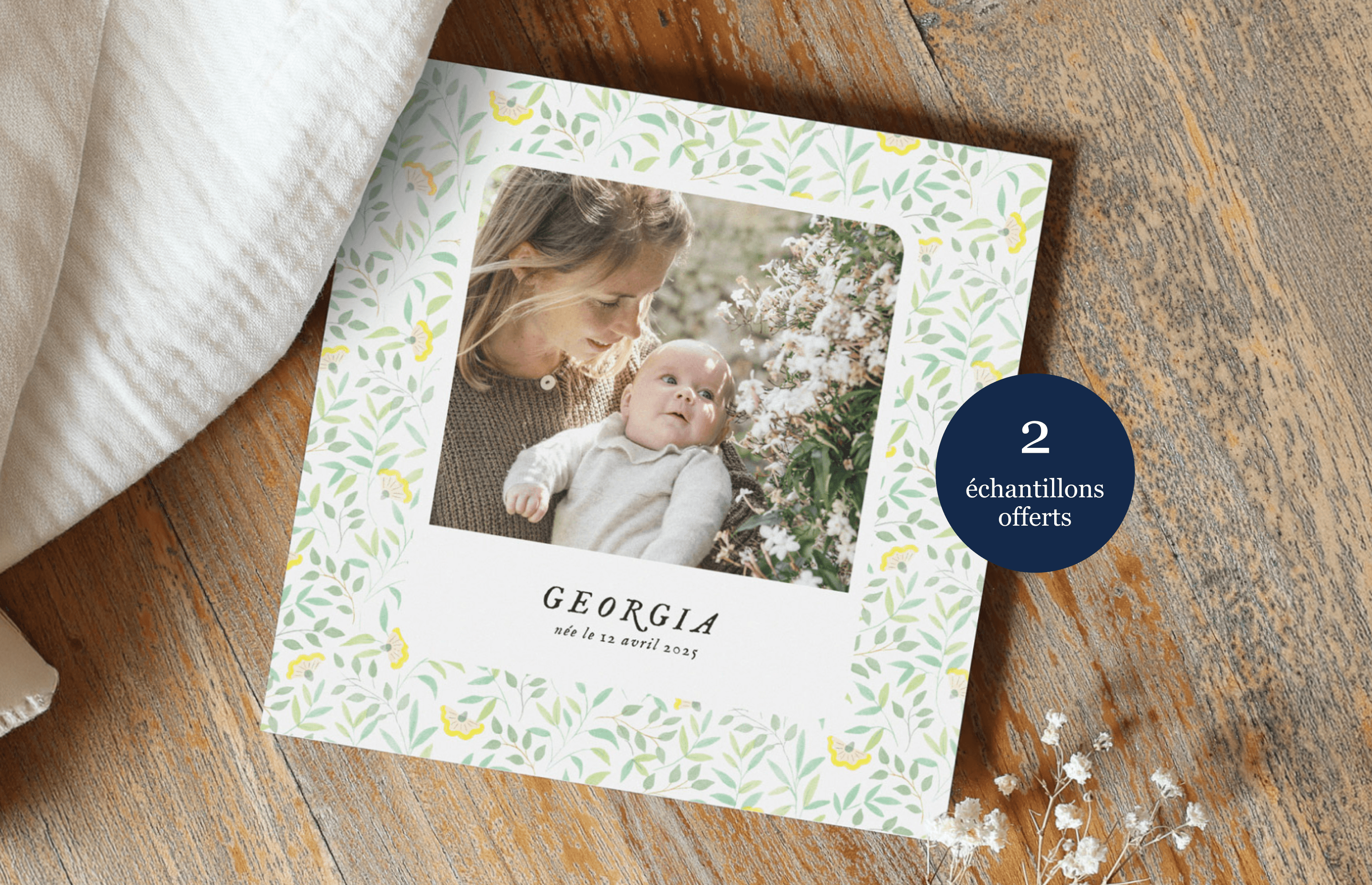 Faire-part de naissance fleur