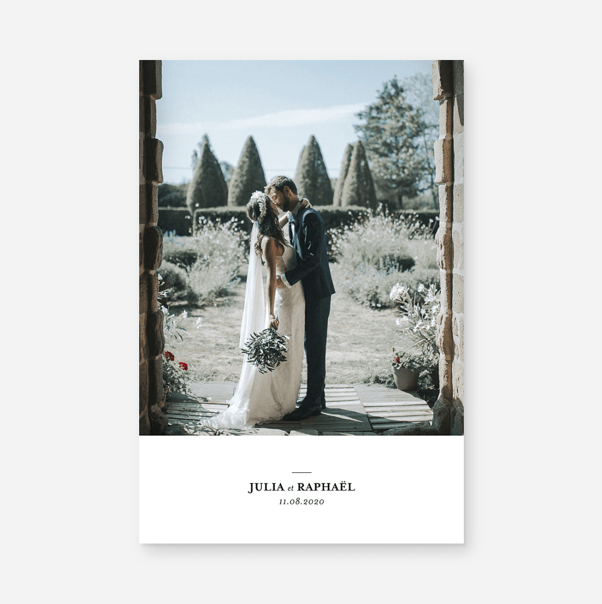 carte de remerciement mariage Tout simplement portrait