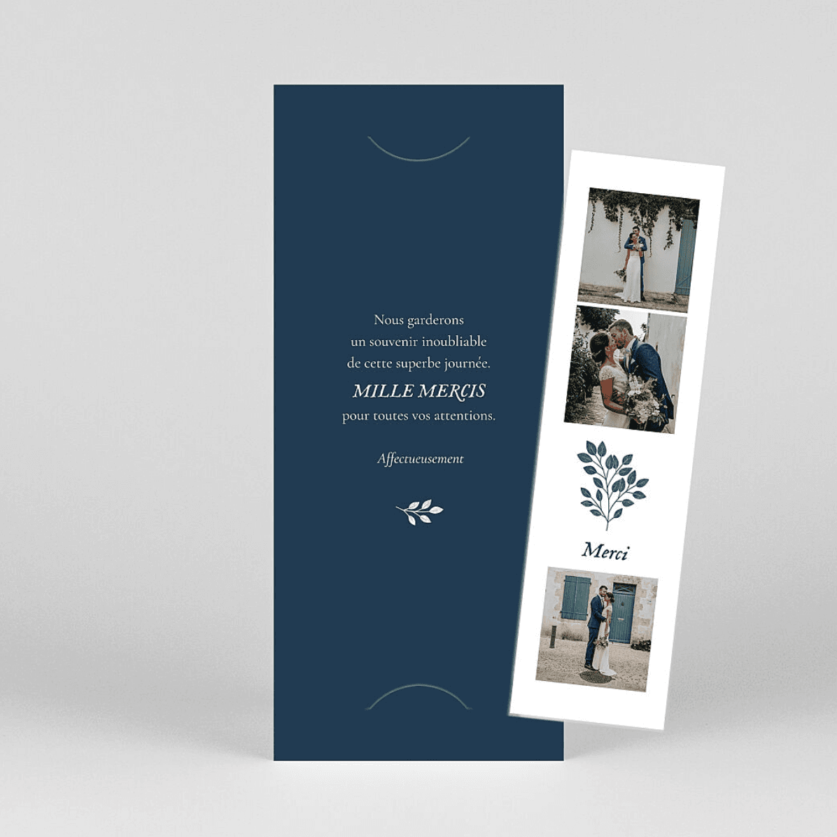 Carte de remerciement mariage Signature végétale (marque page)