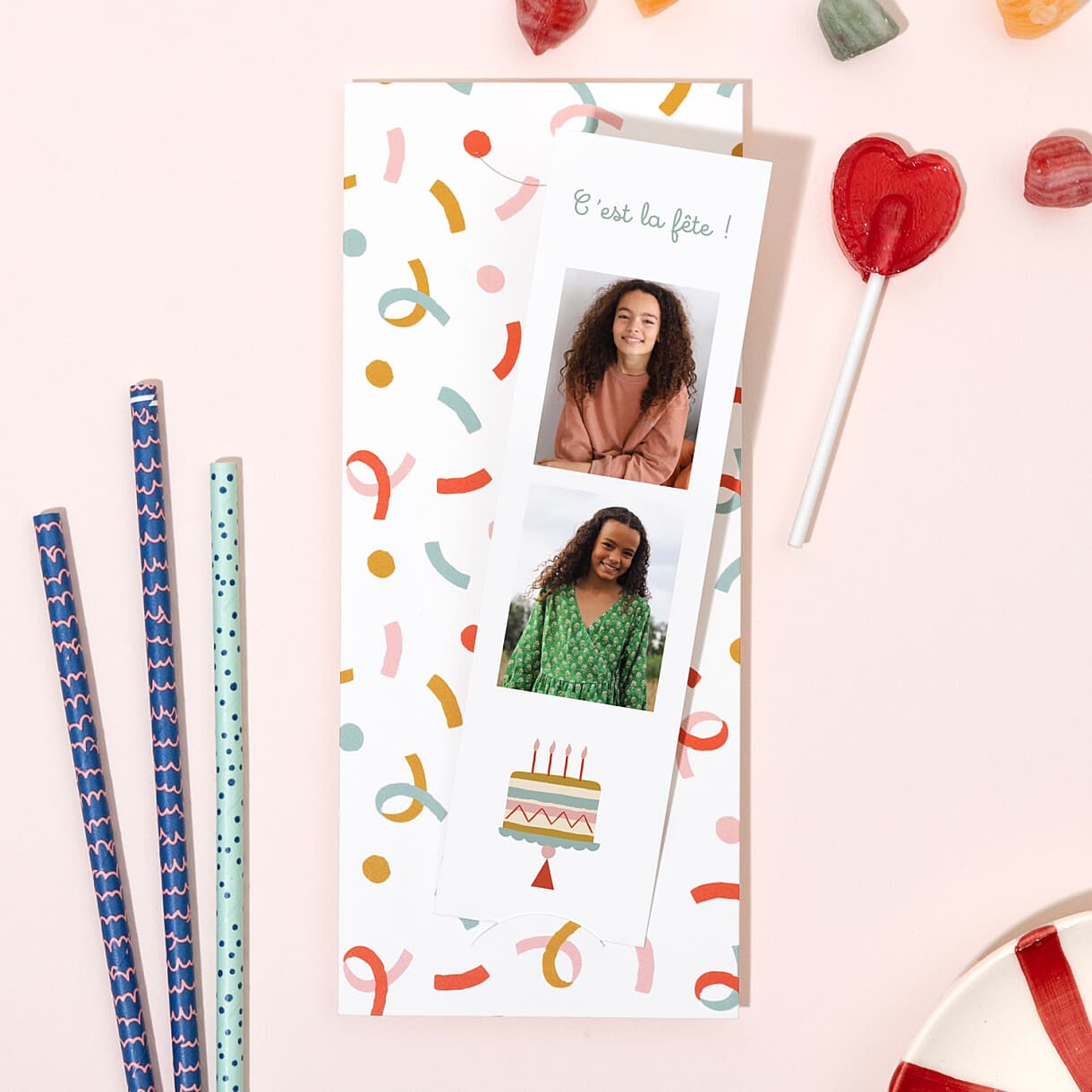 Carte d'anniversaire cotillons