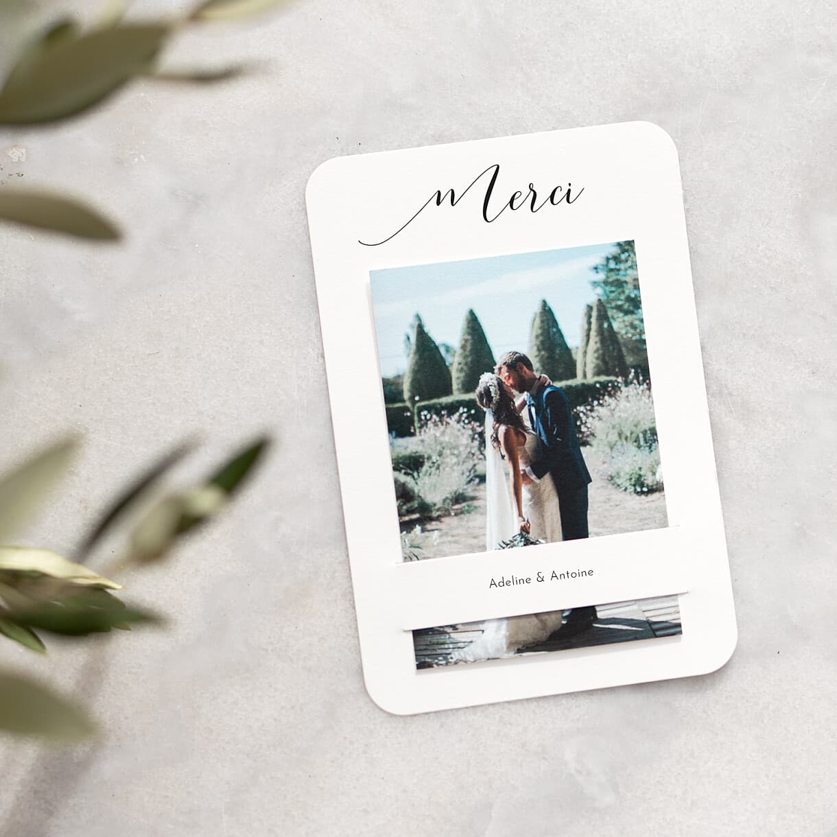 Carte de remerciement mariage