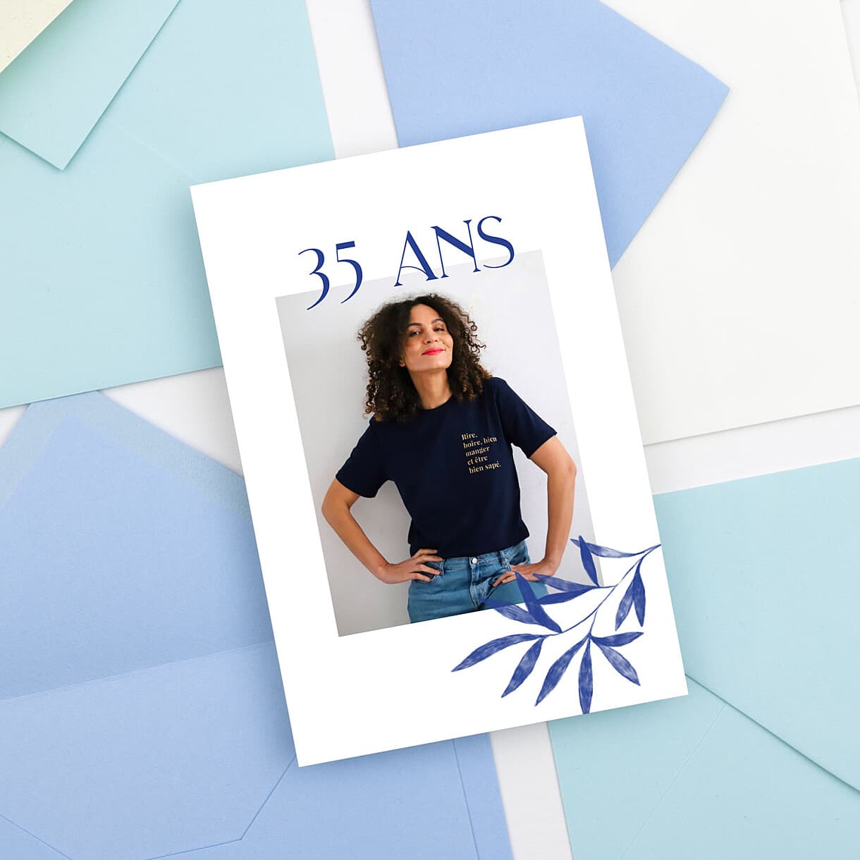 Carte d'invitation anniversaire adulte laurier