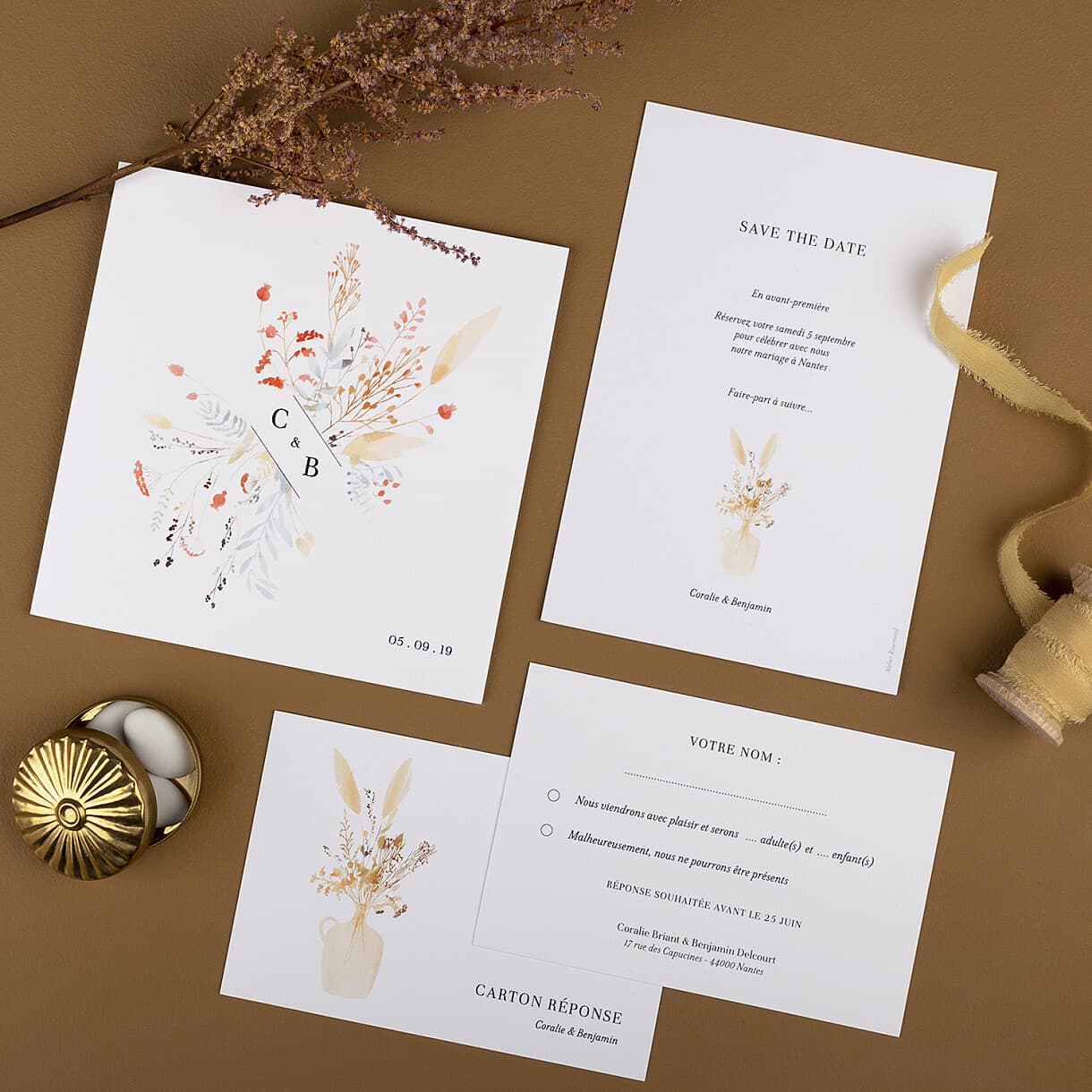 Faire-part de mariage solstice d'été