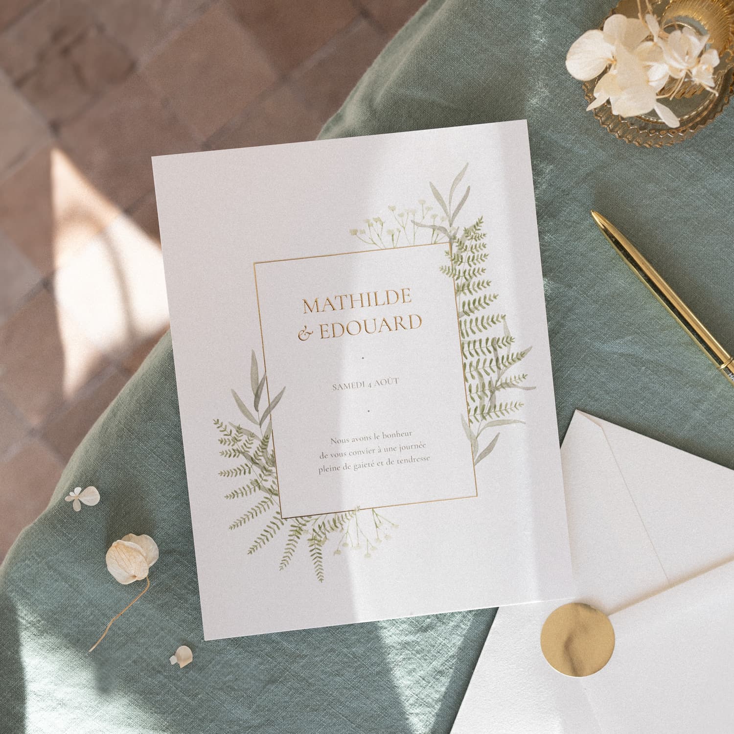 faire-part de mariage botanique