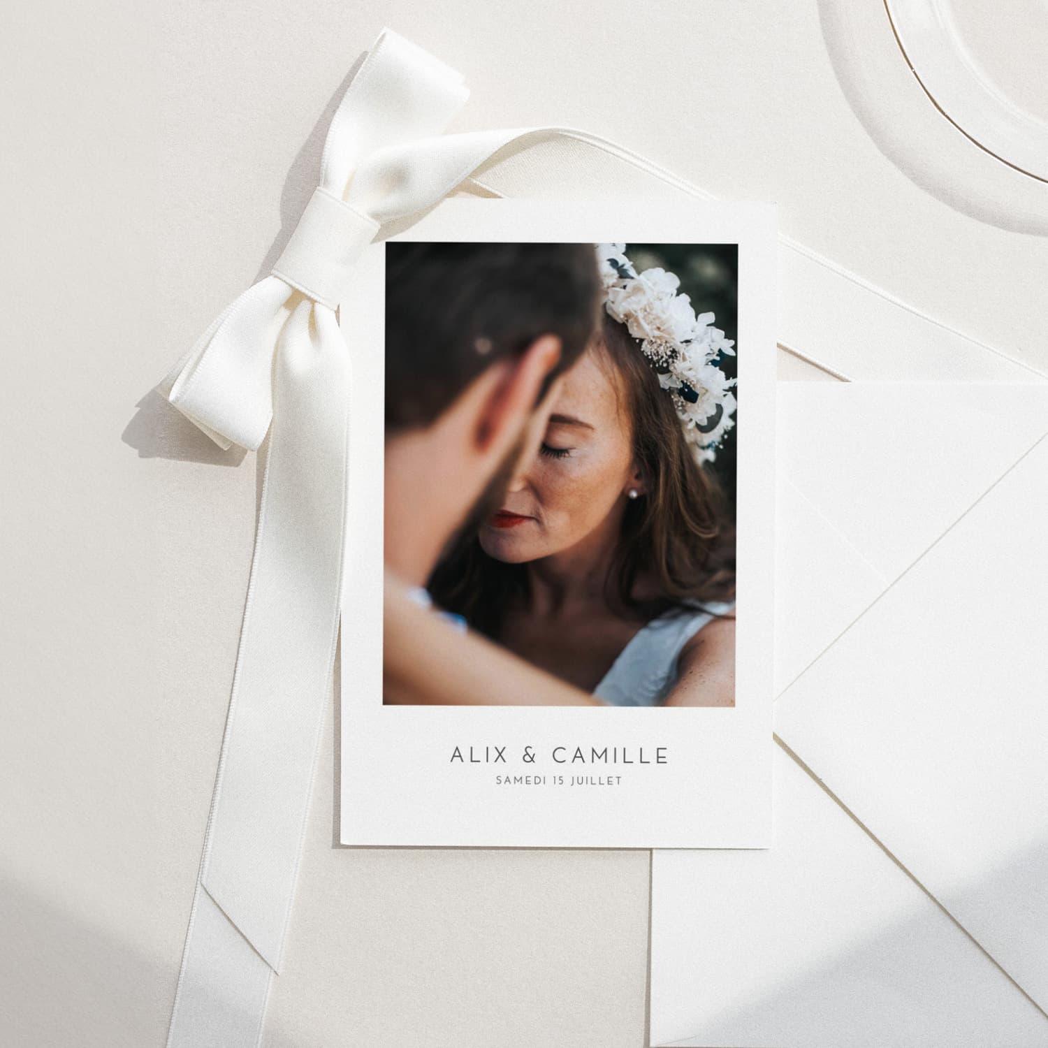 Faire-part de mariage élégant photo