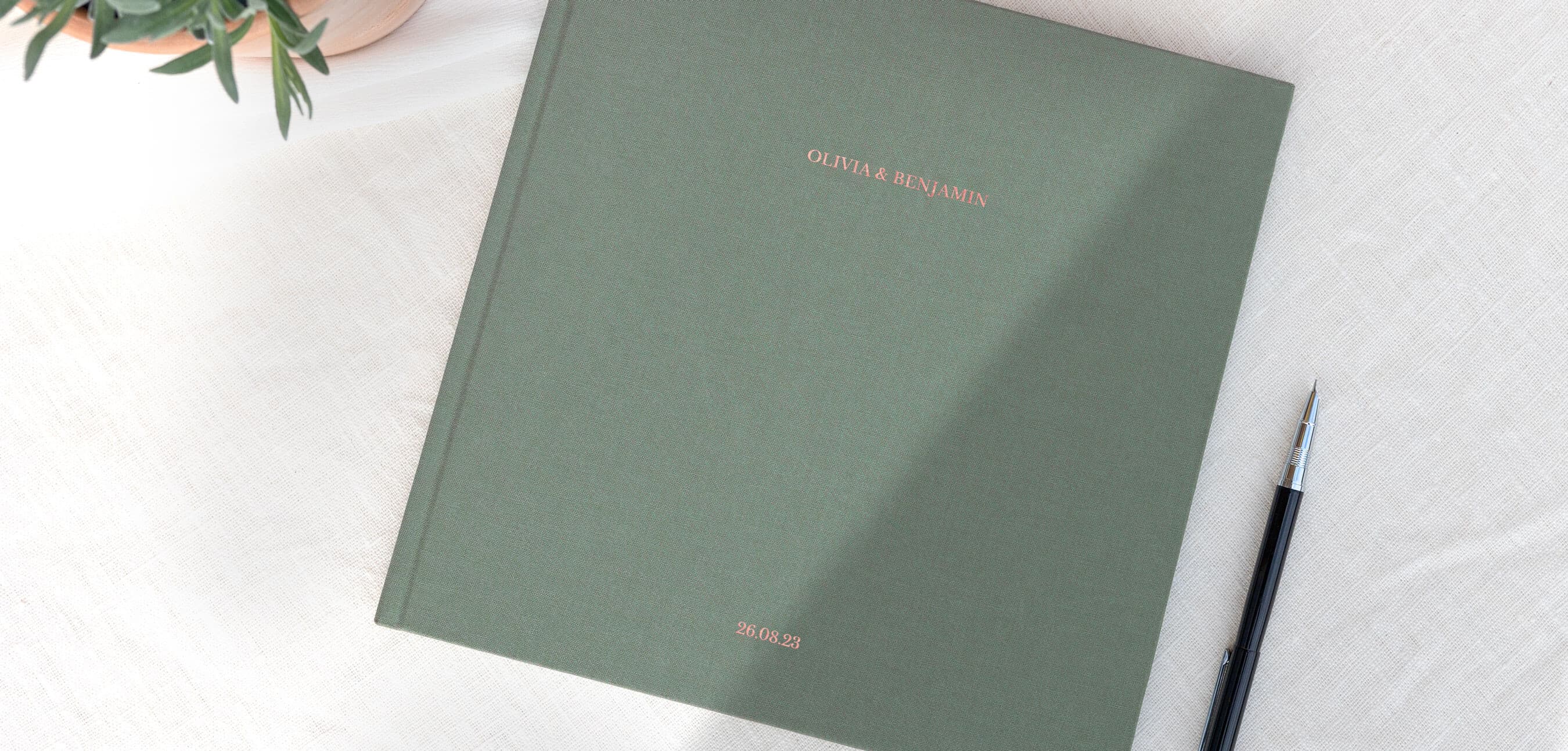 Livres d'or mariage couverture tissu