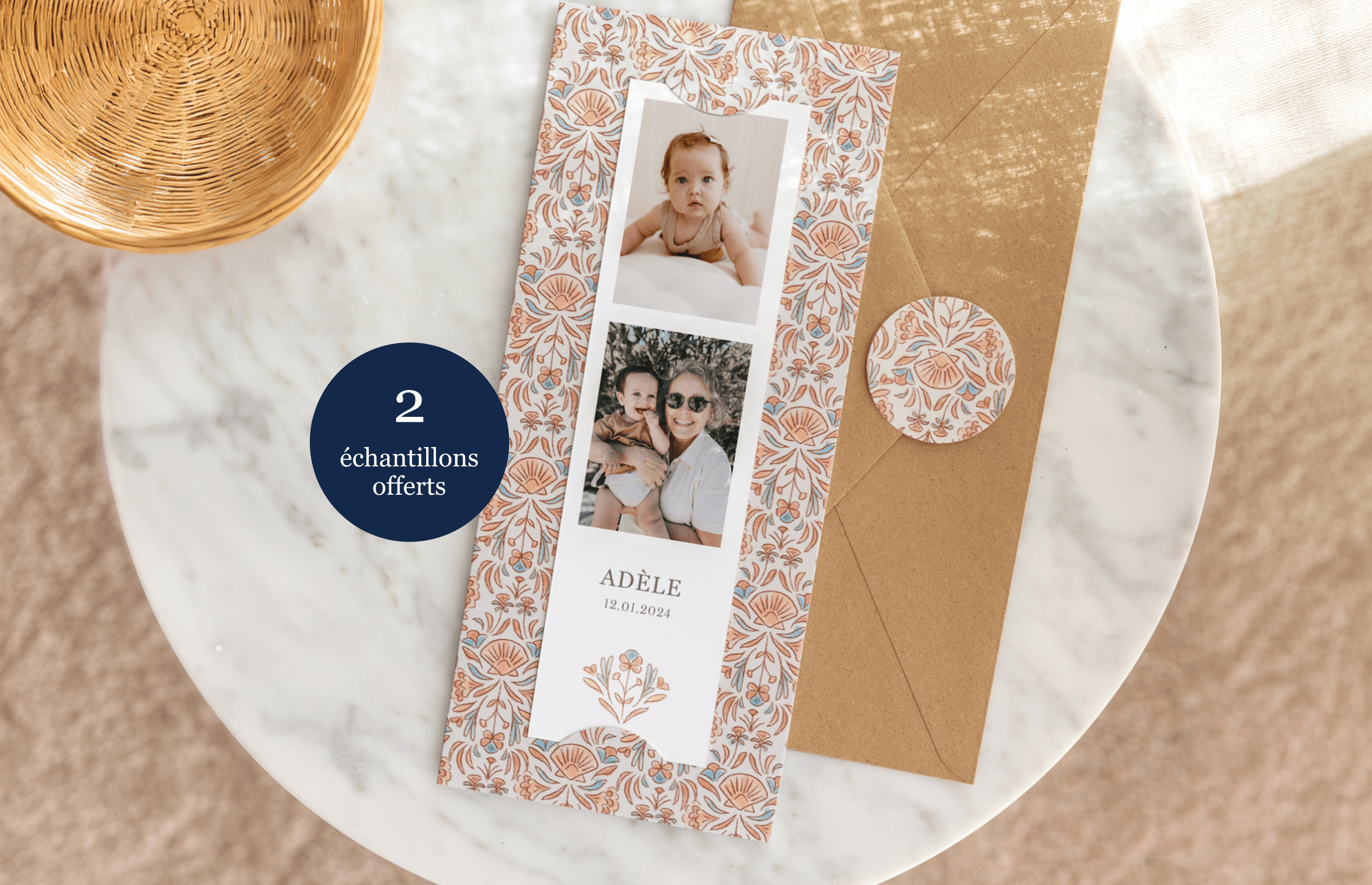 Faire-part de naissance marque-page