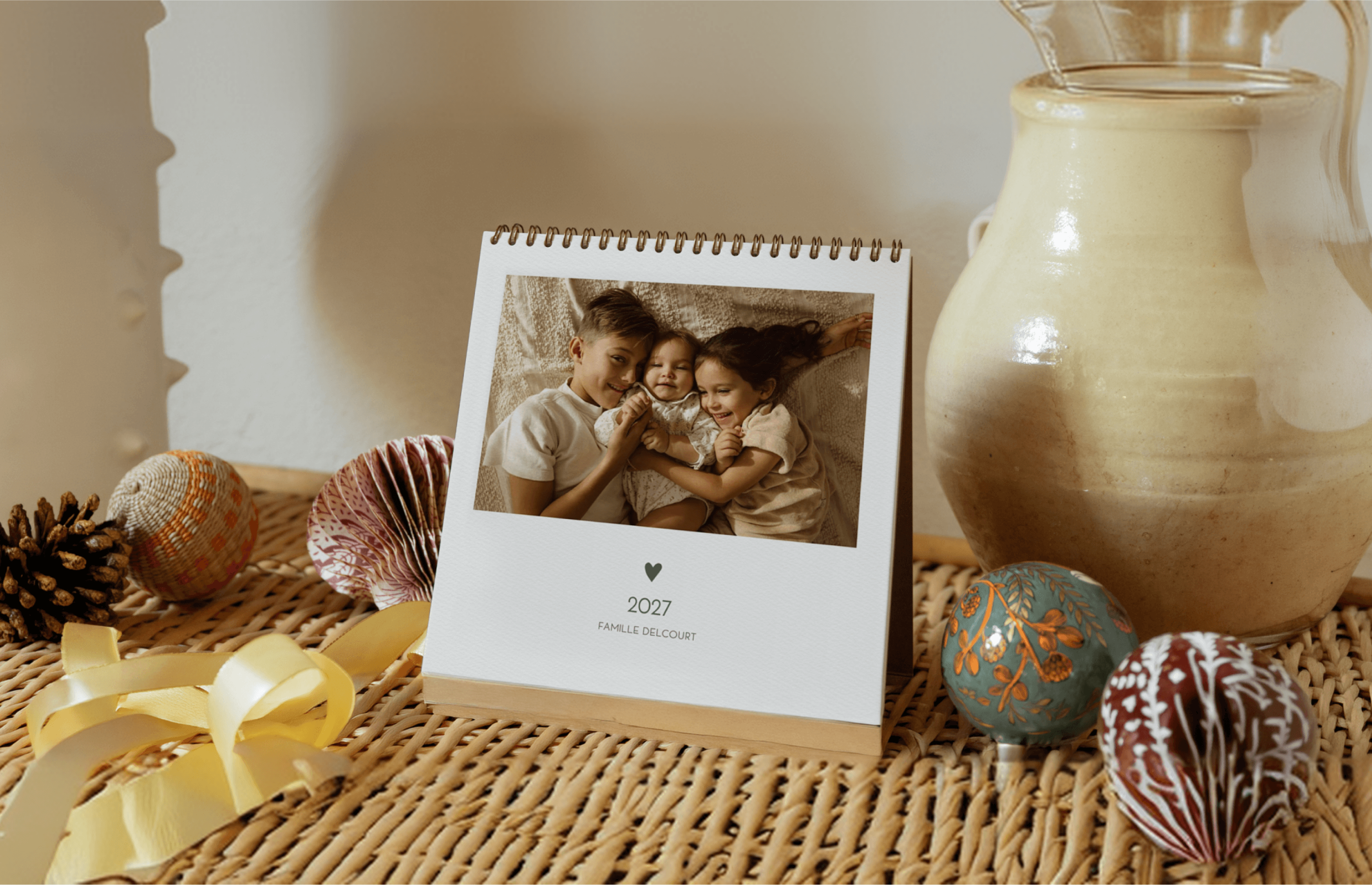 Calendrier chevalet bureau Rosemood