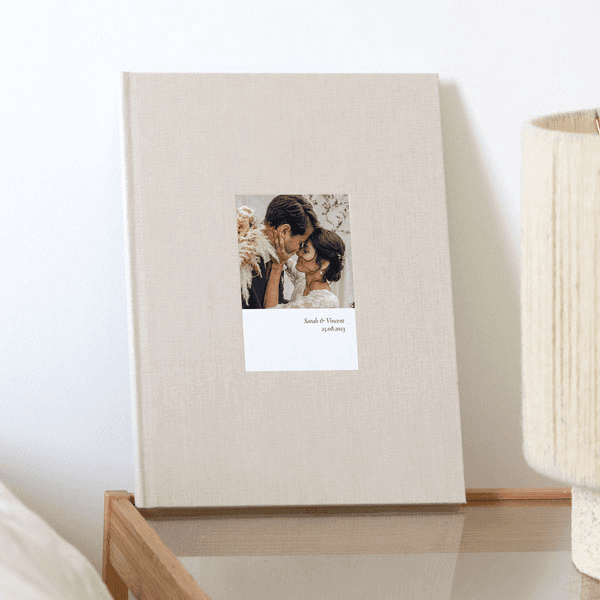 Album photo mariage tissu embossé