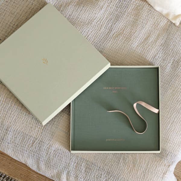 Album photo mariage tissu