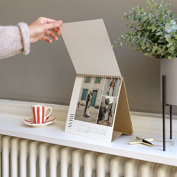 Modèle de calendrier photo à poser