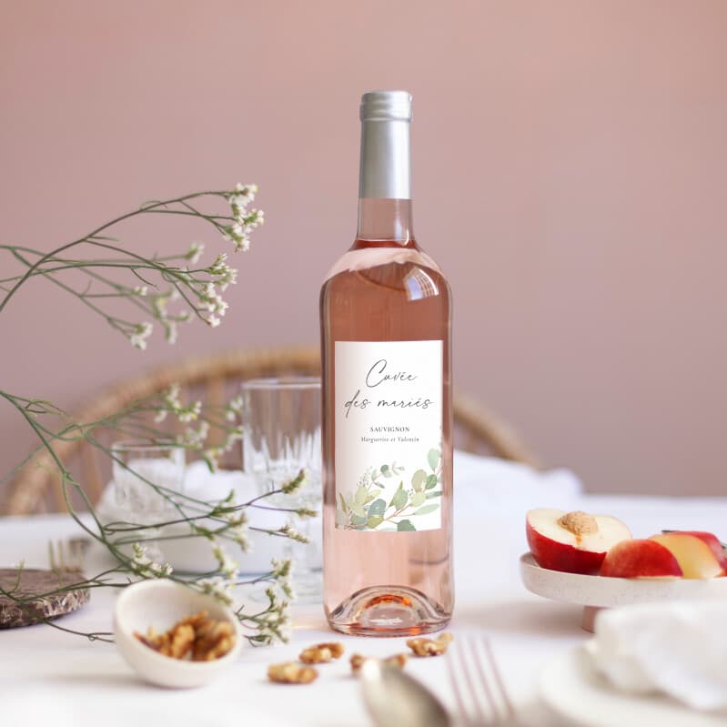 Étiquette de bouteille mariage