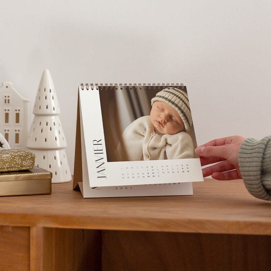 Calendrier photo bureau chevalet Rosemood