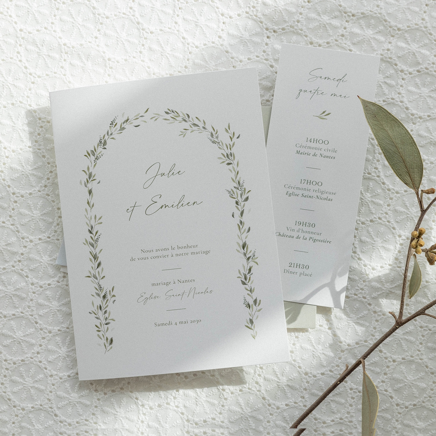 Faire-part mariage Instant botanique