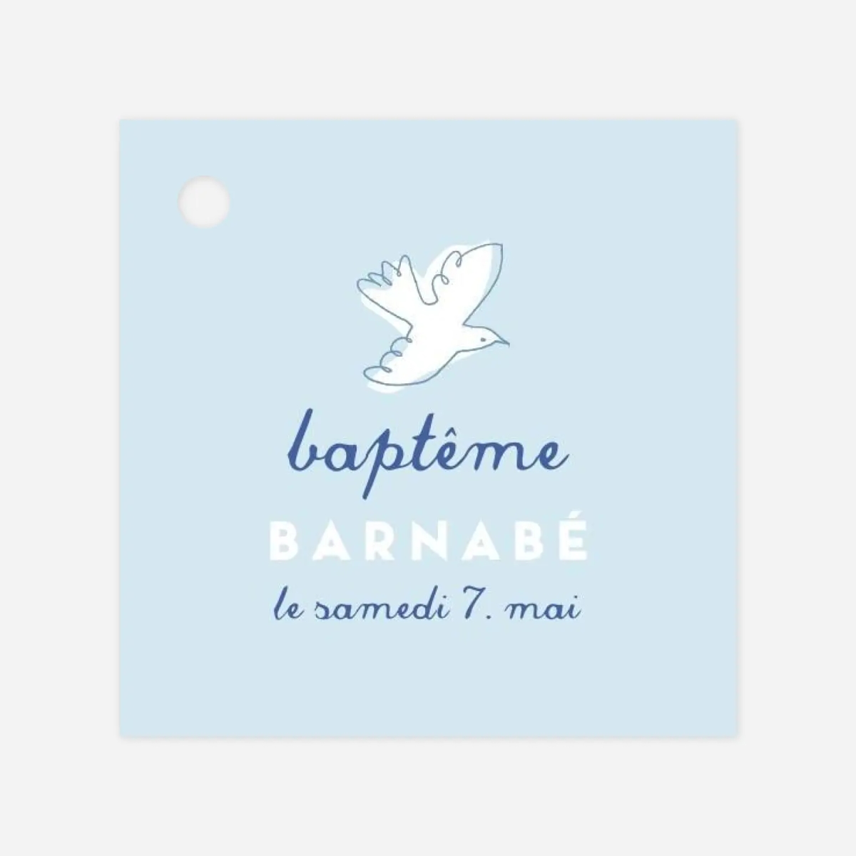 Étiquette baptême Allégresse