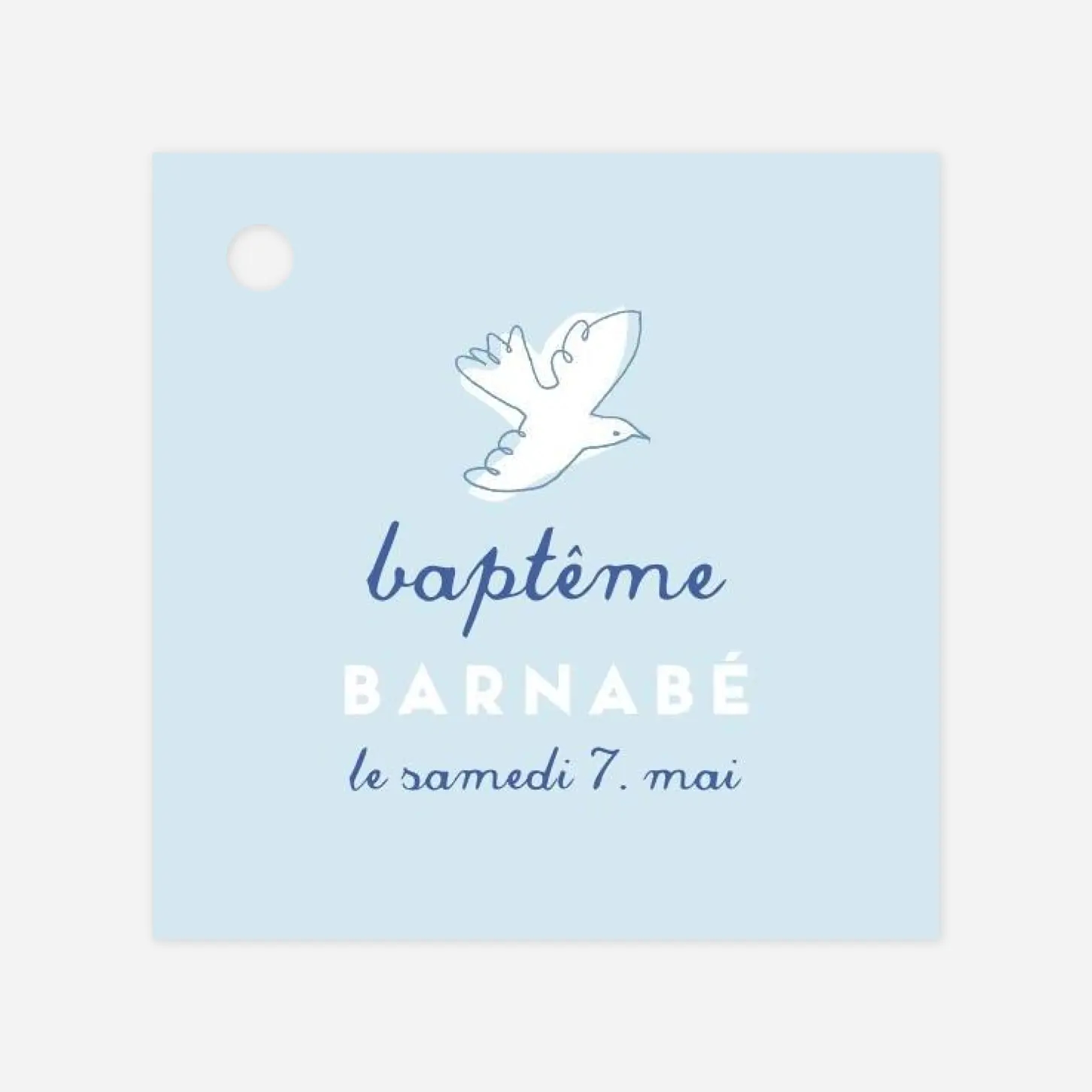 Étiquette baptême Allégresse