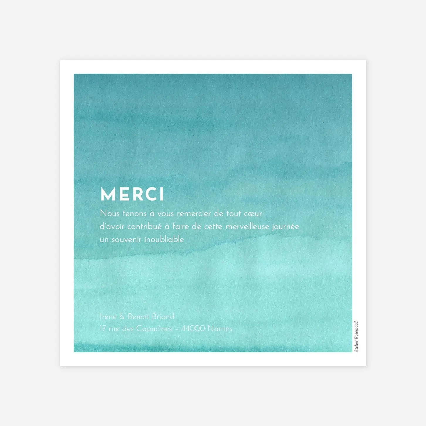 Carte de remerciements Aquarelle