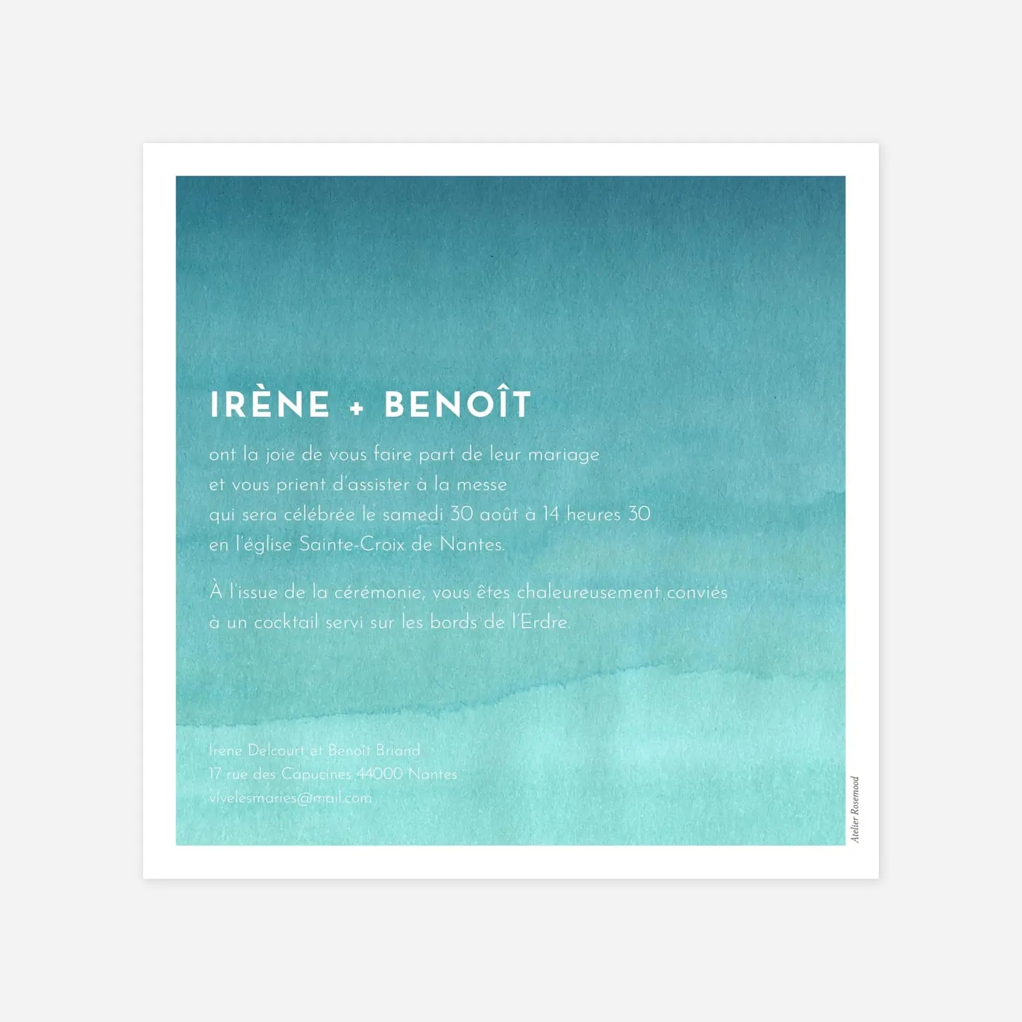 Faire-part mariage Aquarelle