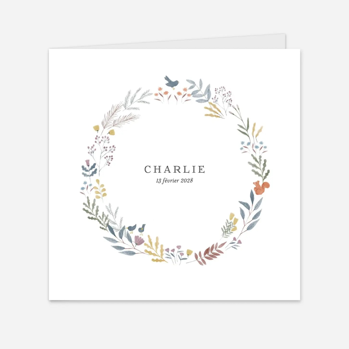 Faire-part naissance Aquarelle végétale