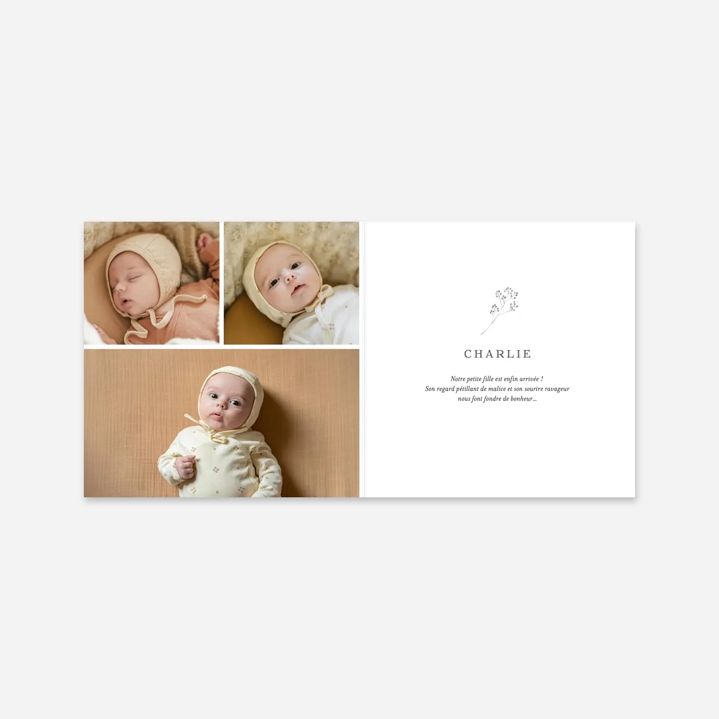 Faire-part naissance Aquarelle végétale