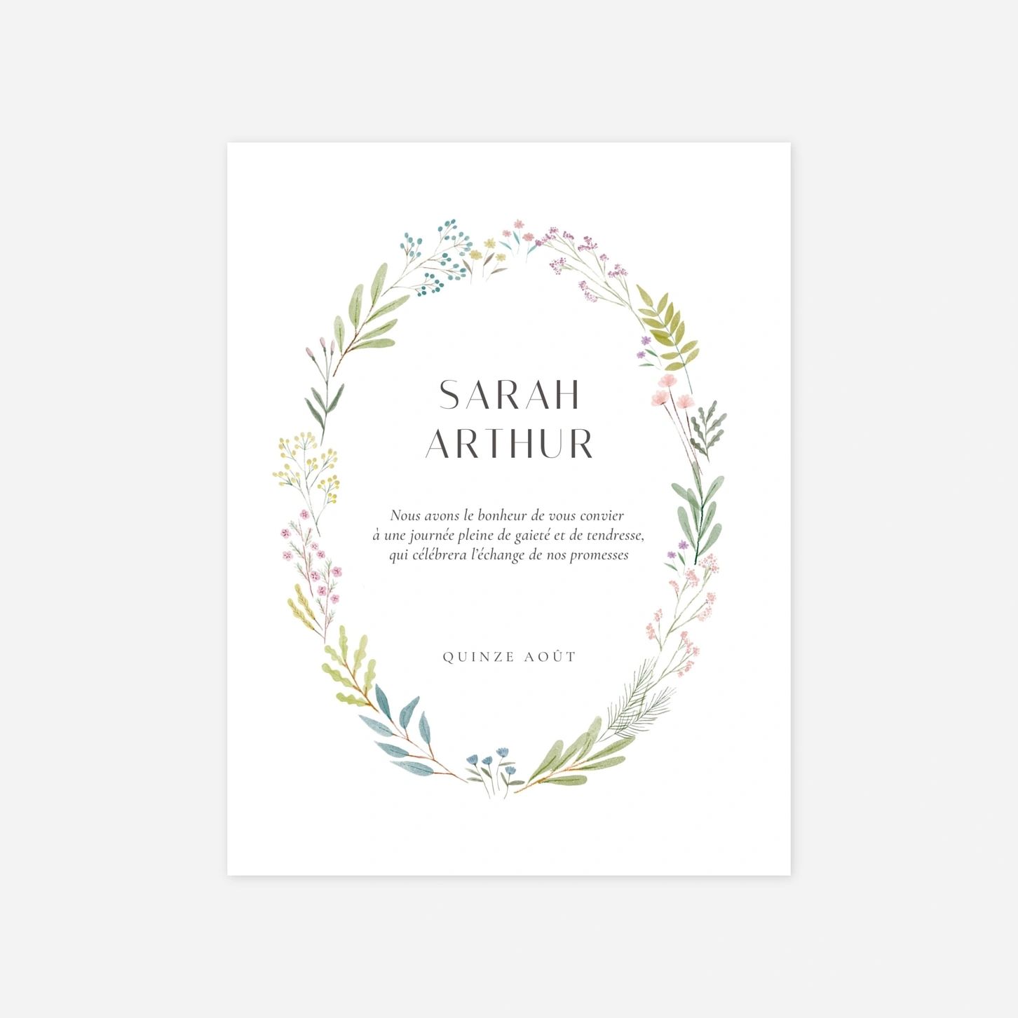 Faire-part mariage Aquarelle végétale