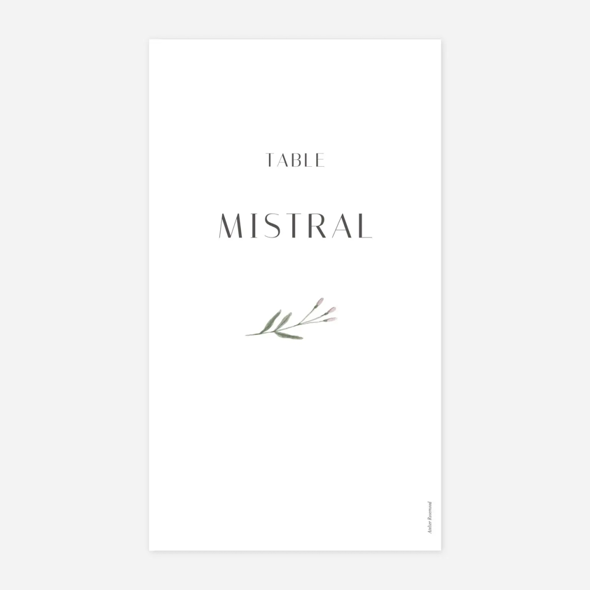 Marque-table mariage Aquarelle végétale