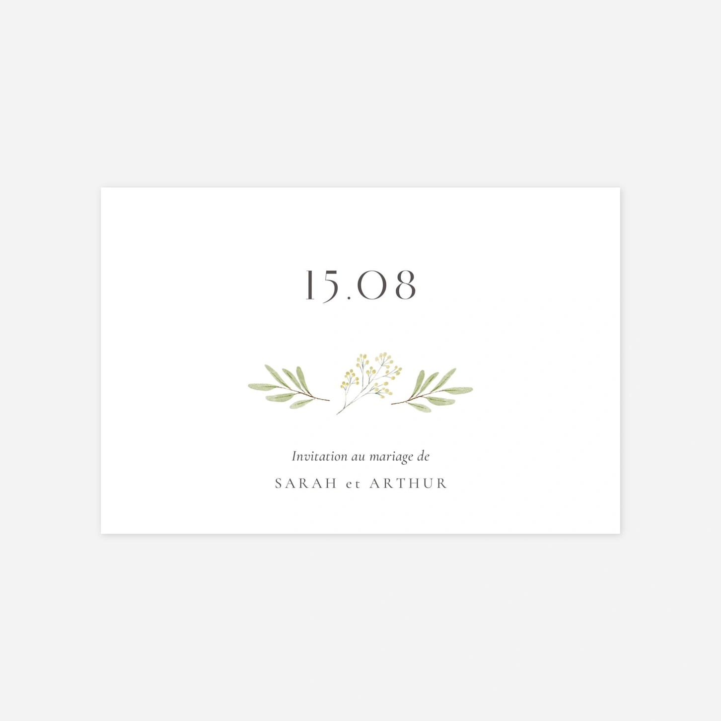 Carton d'invitation Aquarelle végétale