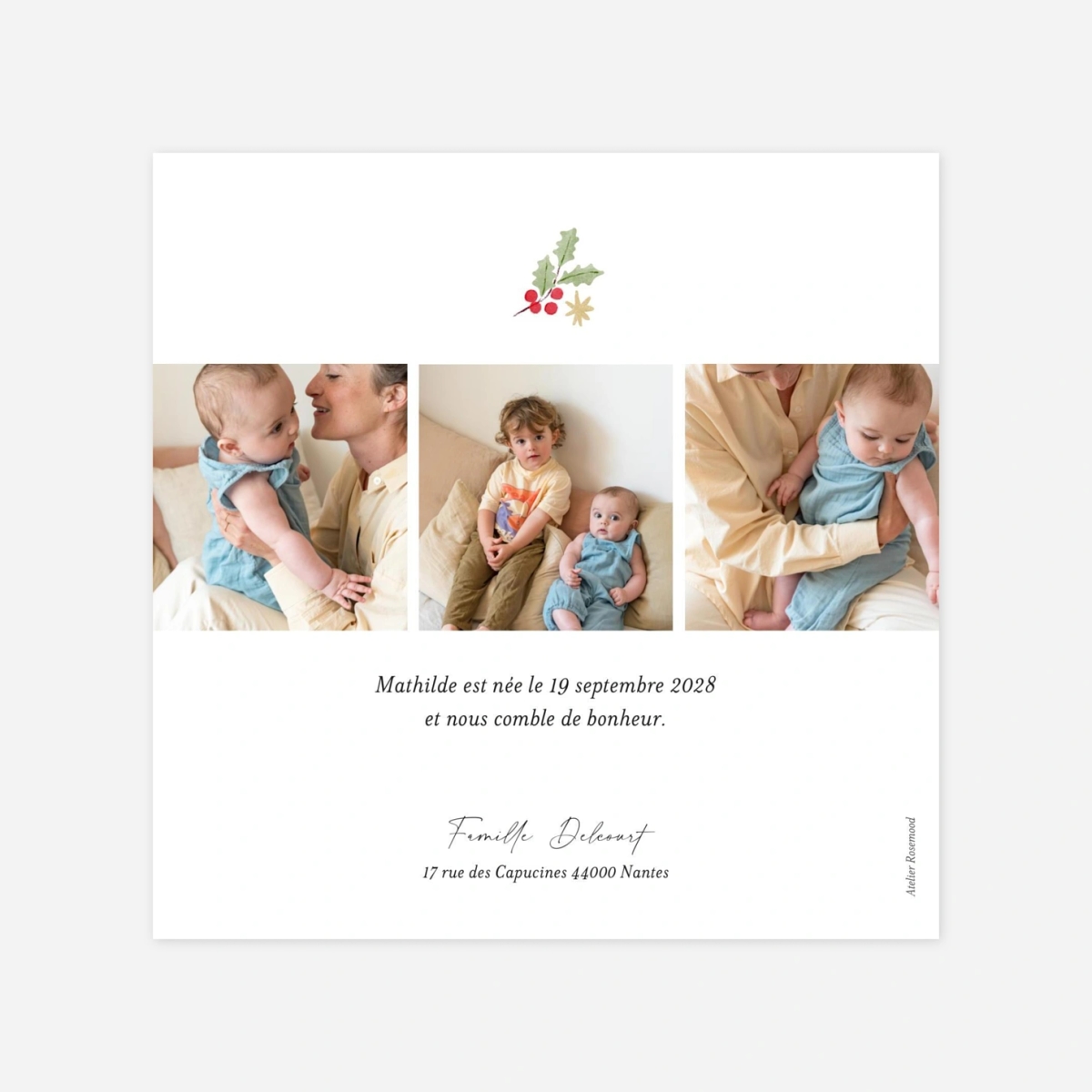 Faire-part naissance Aquarelle végétale II