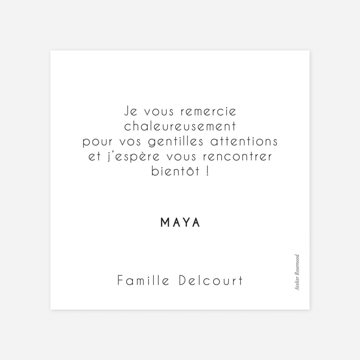 Carte remerciement naissance Arche graphique