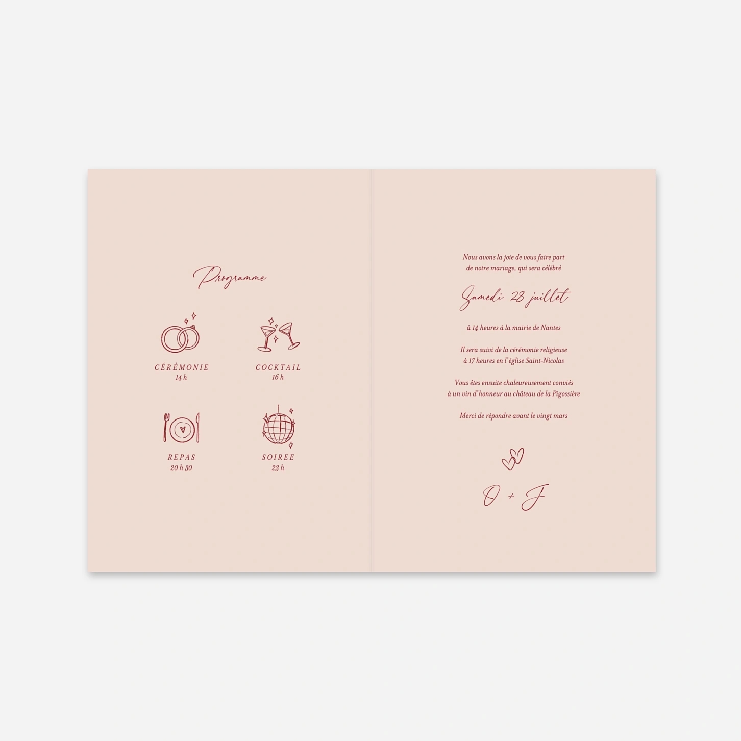 Faire-part mariage À tes côtés