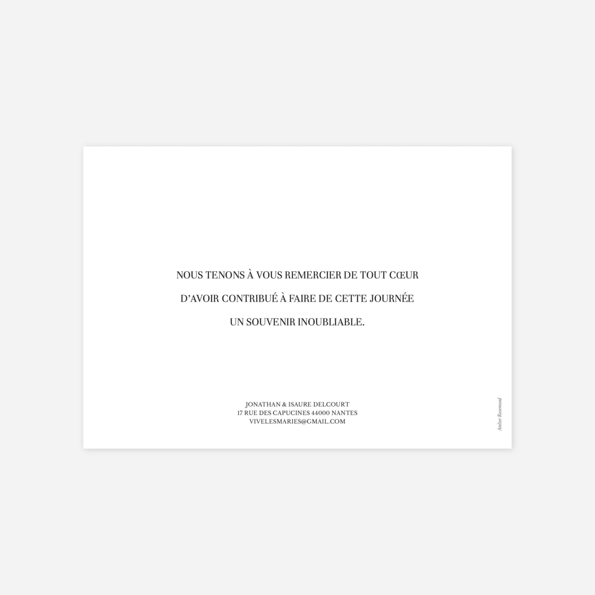 Carte de remerciements Bandeau chic 1 photo