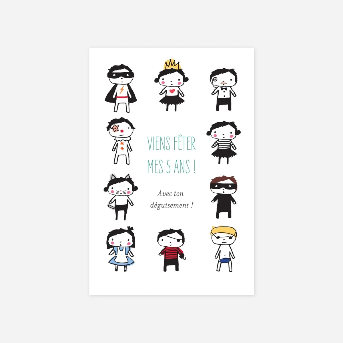 invitation anniversaire enfant Bal masqué