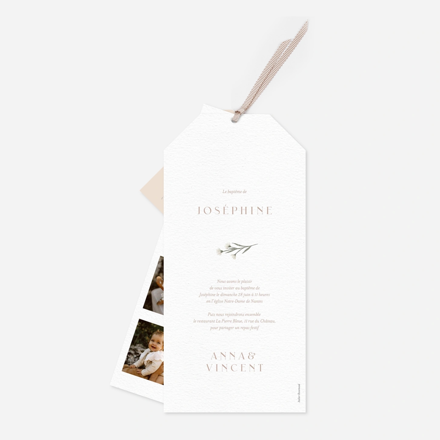 Faire-part baptême Premiers rameaux