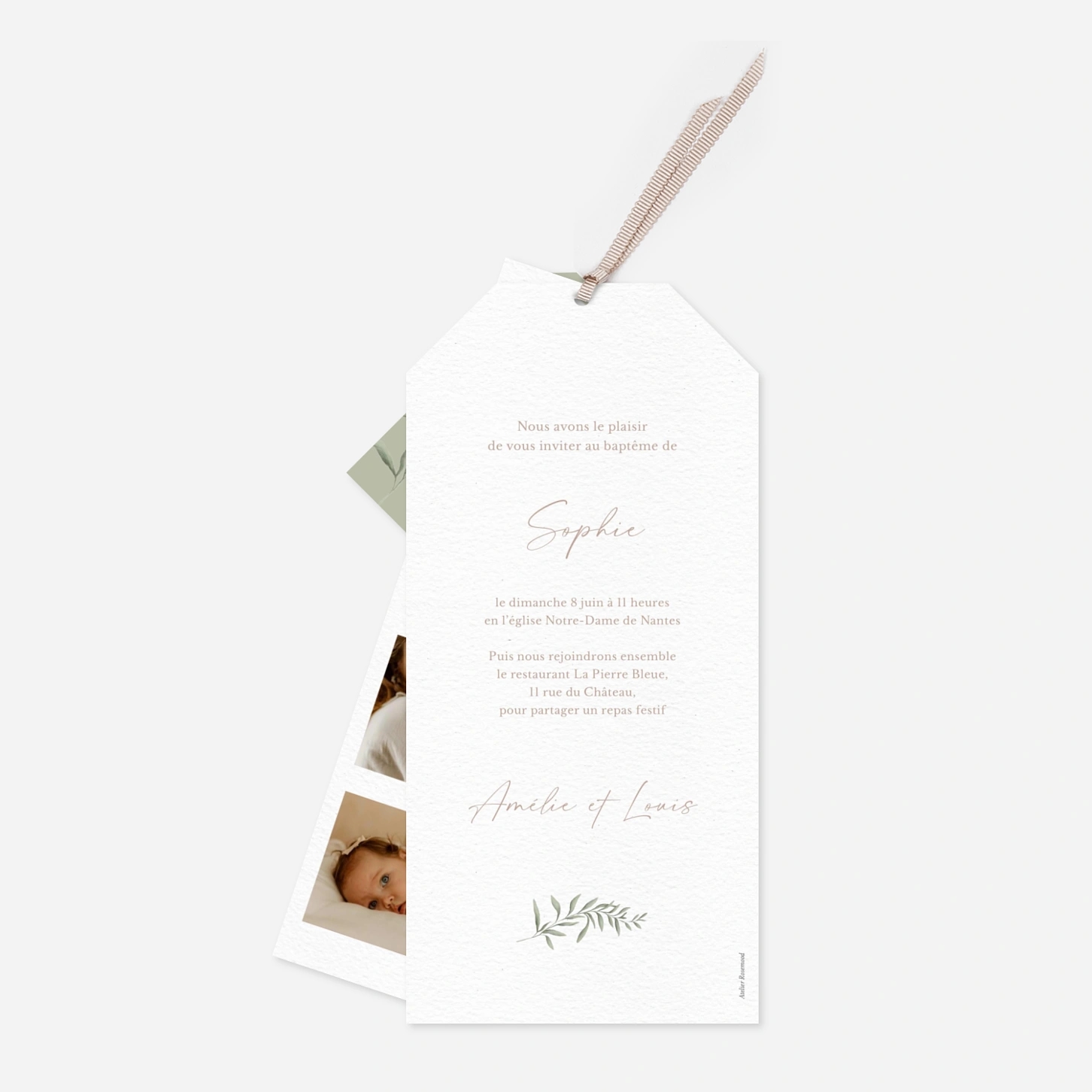 Faire-part baptême Doux printemps