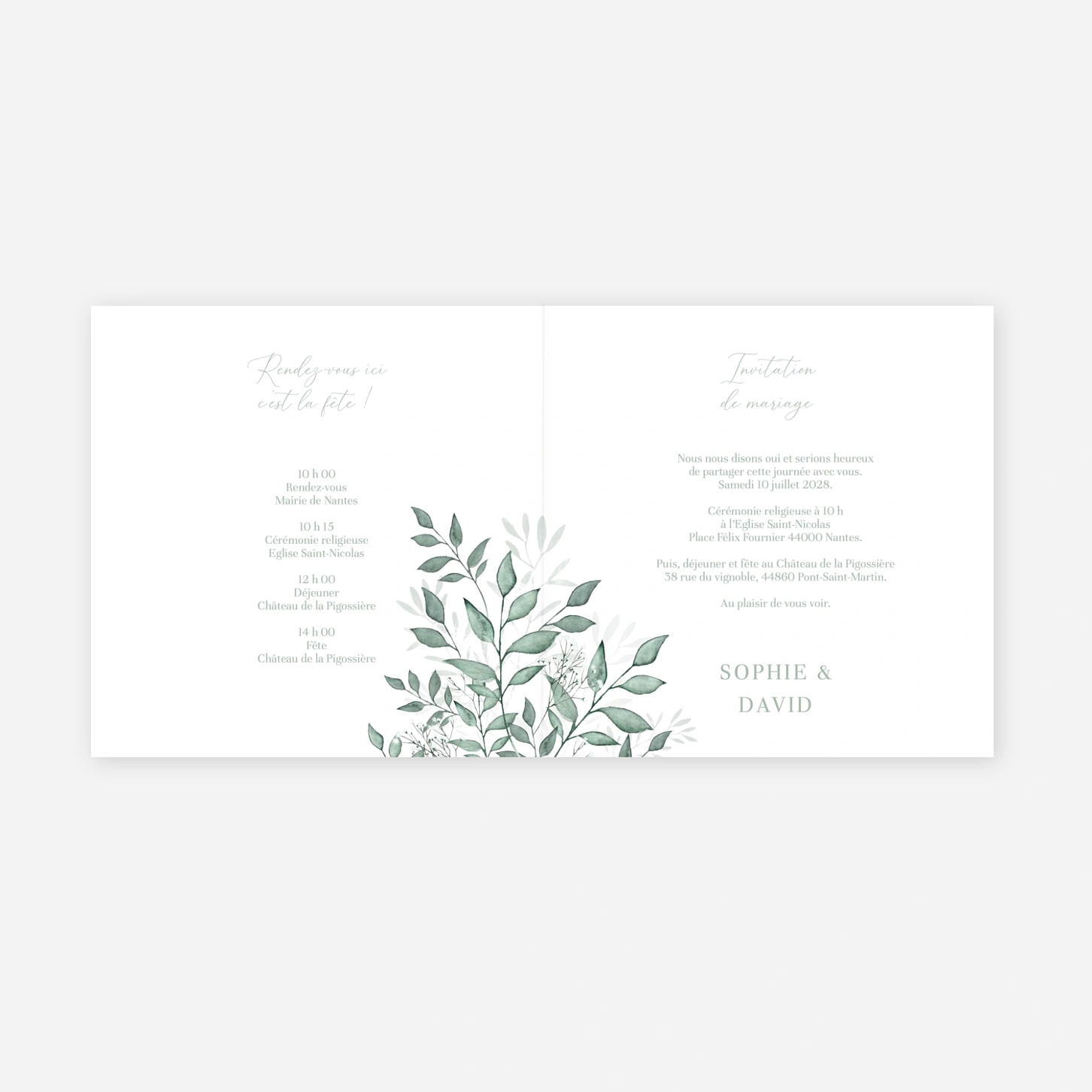 Faire-part mariage Brins de sauge