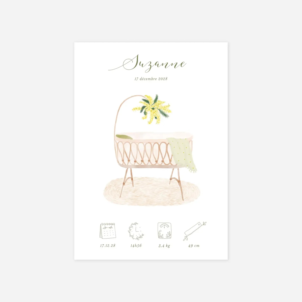 Faire-part naissance Berceau bohême