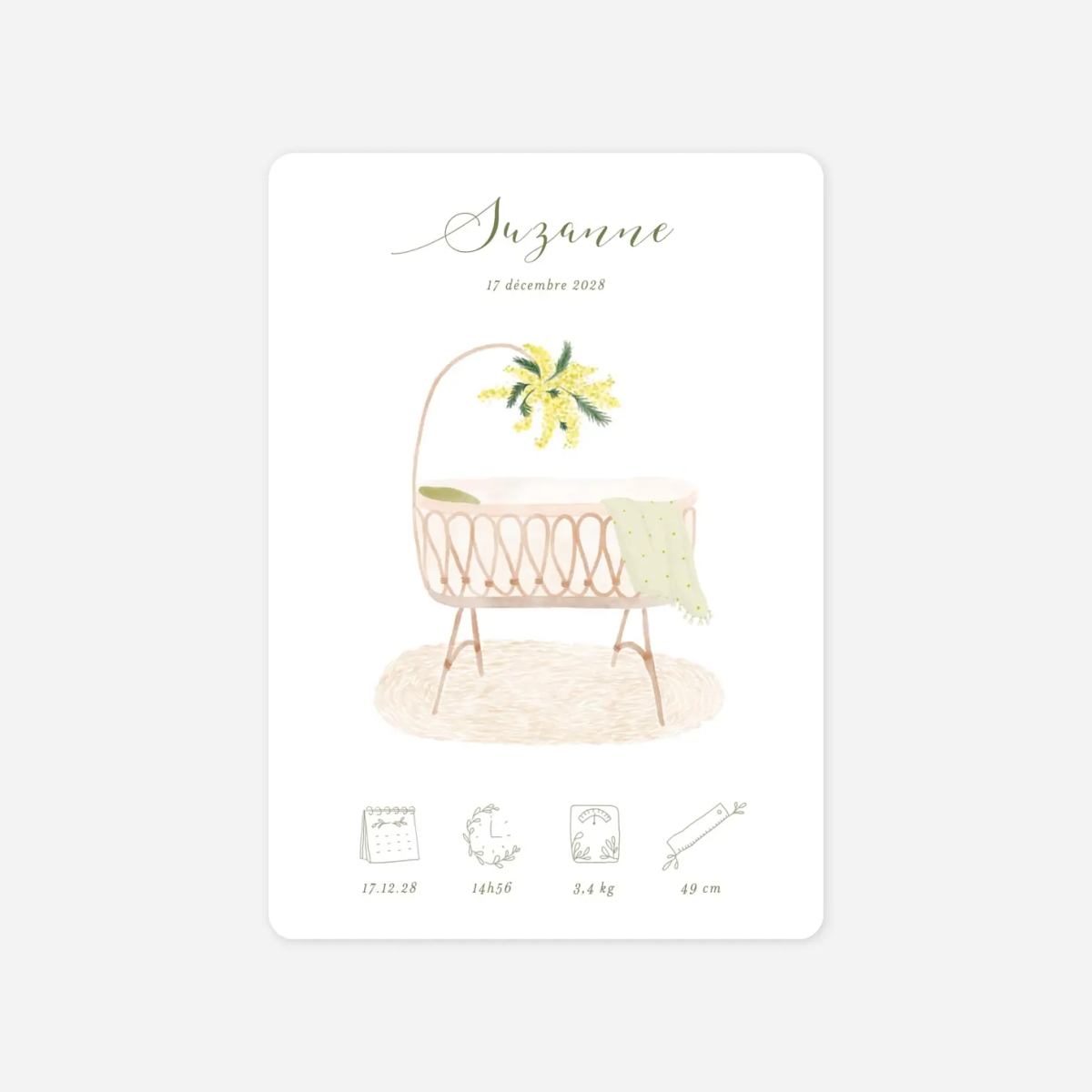 Faire-part naissance Berceau bohême