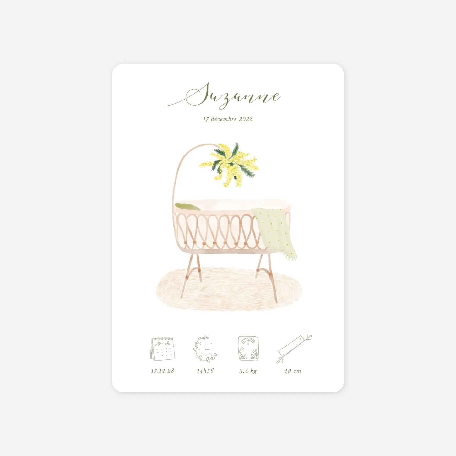 Faire-part naissance Berceau bohême