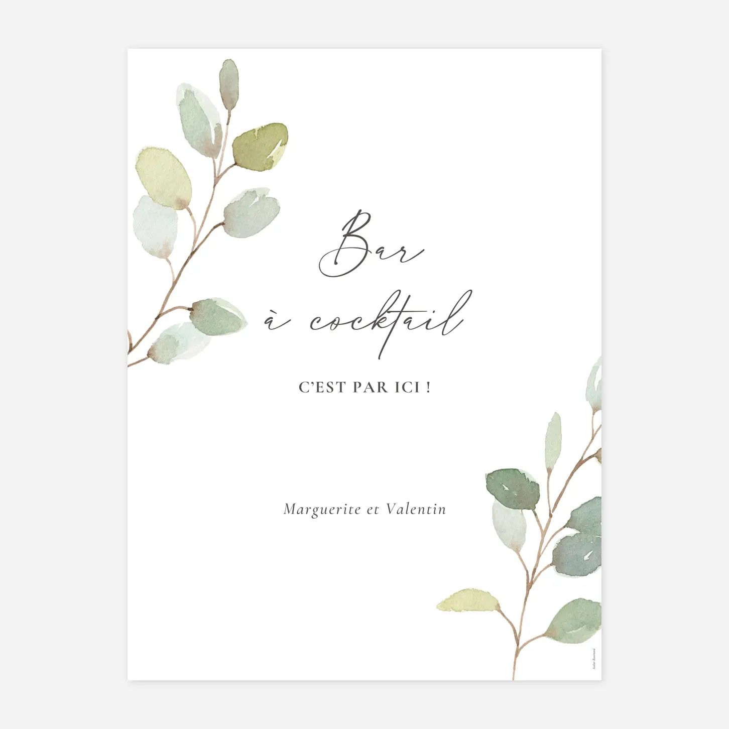 Panneau mariage Brins d'eucalyptus