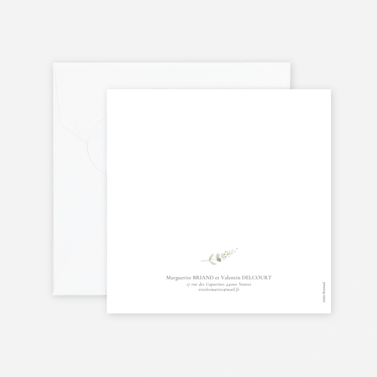 Faire-part mariage Brins d'eucalyptus en couronne