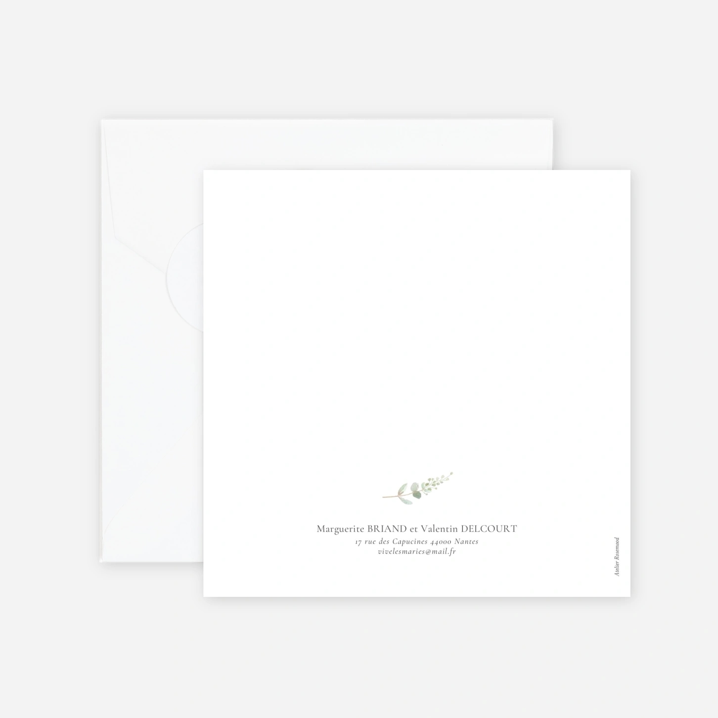 Faire-part mariage Brins d'eucalyptus en couronne