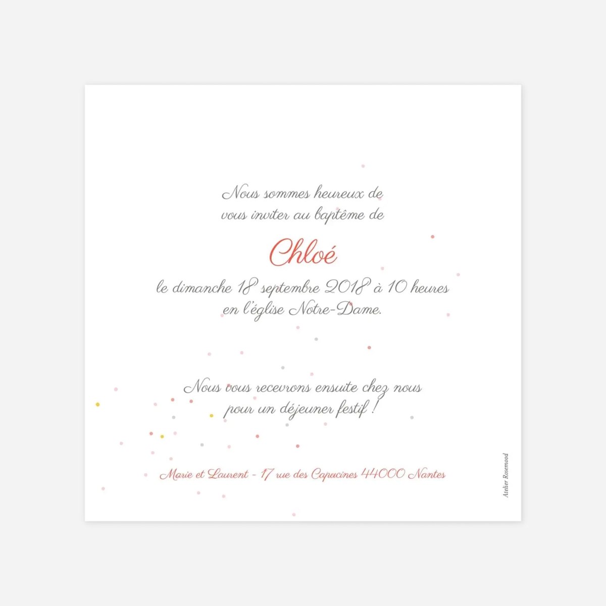 Faire-part baptême À bicyclette